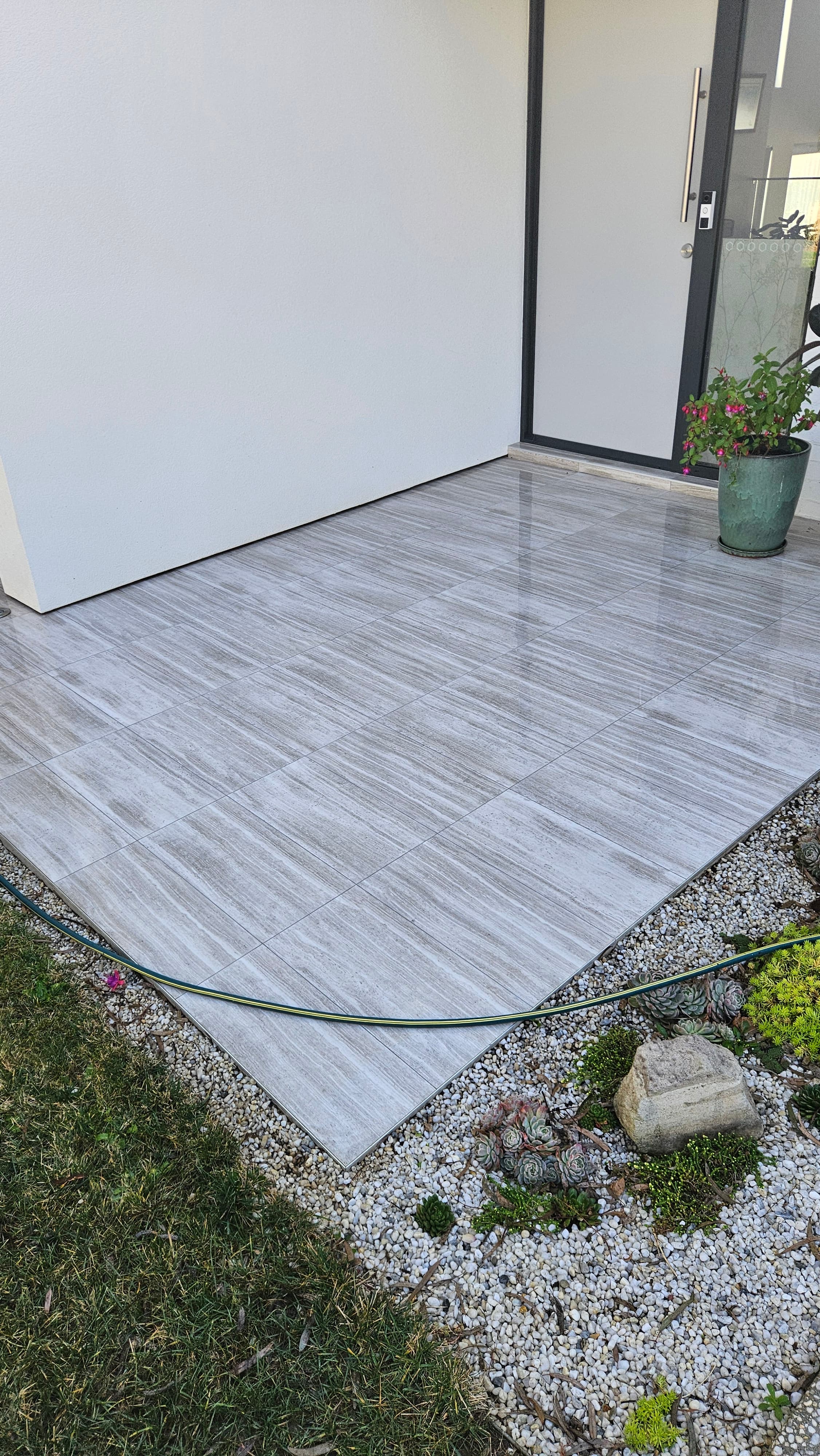 Clean driveway after pressure washing